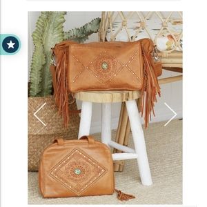 Mahiya Little Dreamer Baby Bag and Insert, Fringe, Leather